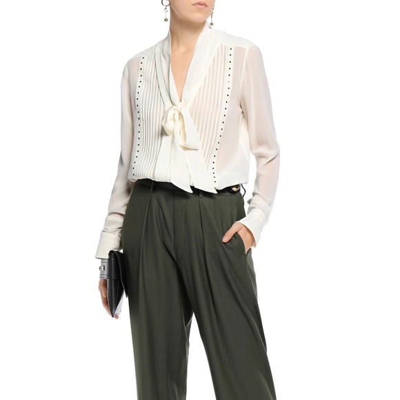 Belstaff Tops - BELSTAFF Walton Stud-Embellished Silk Blouse